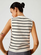 Effortless Stripe Vest Sweater Vests