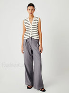 Effortless Stripe Vest Sweater Vests