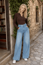 High Waist Straight Leg Jeans