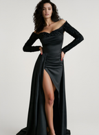 Long Sleeve Sequin Evening Gown Prom Dress