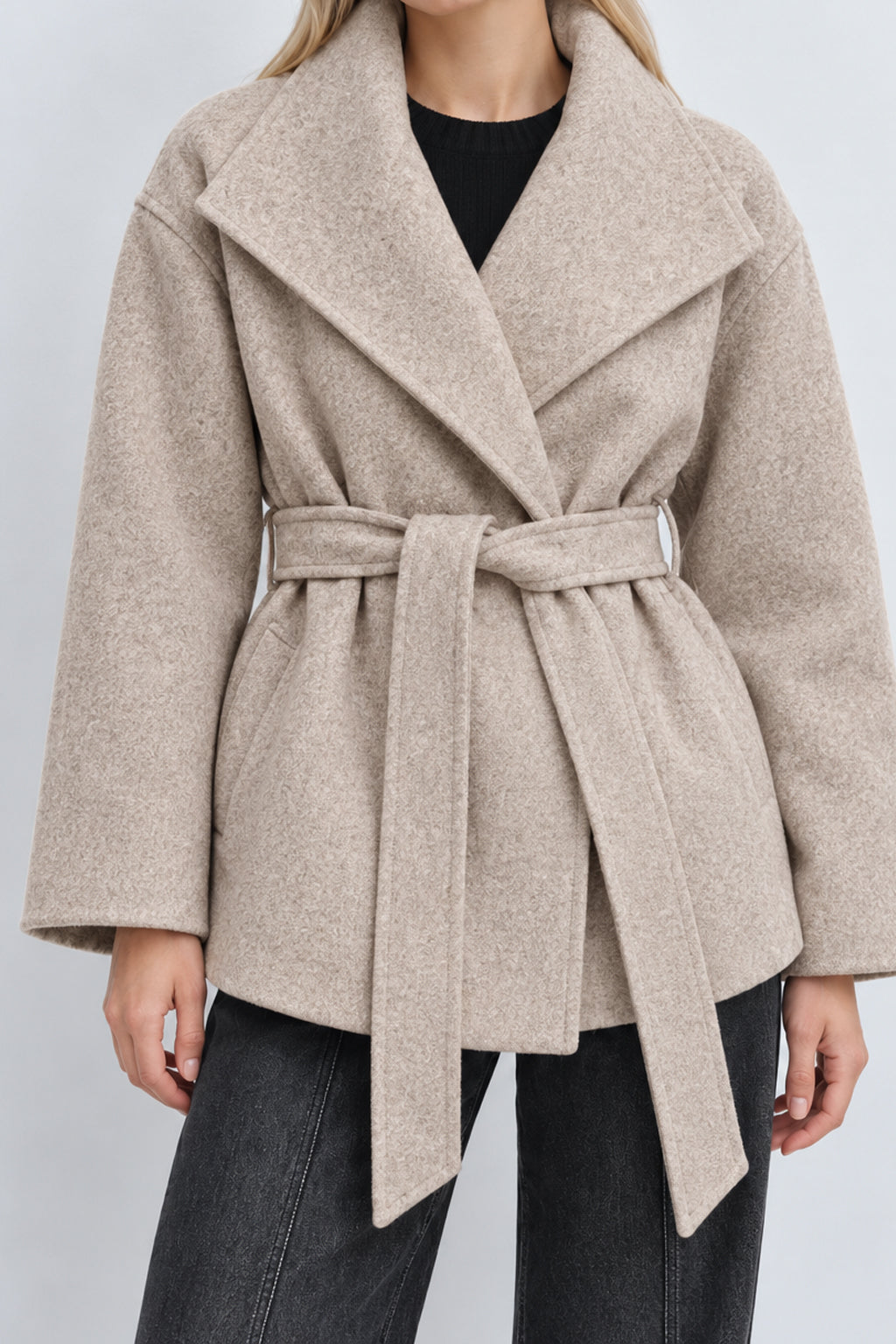 Structured Double Faced Wool Midi Coat