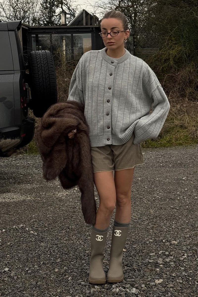 Ribbed Round Neck Cardigan Main image