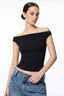 Stretch Soft One-Shoulder Fitted Crop Top