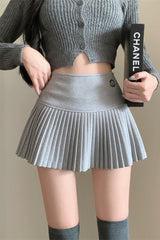 Tweed High Waist A line Mini Skirt