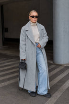 Fleece Lapel Long Sleeve Cozy Overcoat