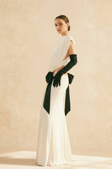 Bows Tassel Pleated Waistless Maxi Dress