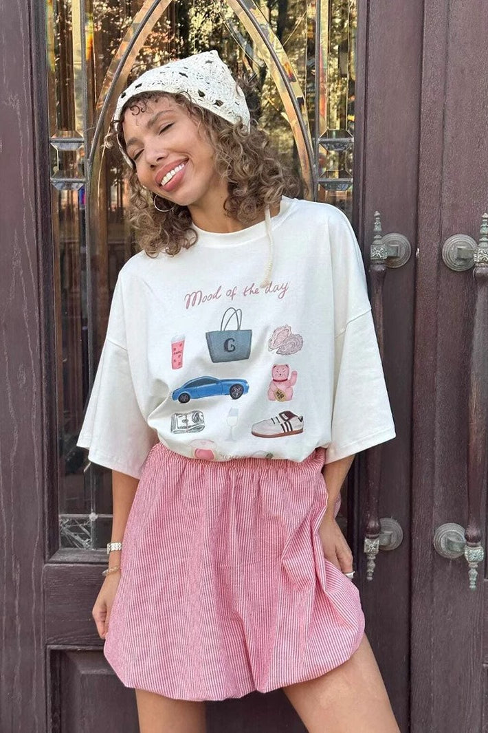 Hand Painted Print Oversized T-Shirt Main image