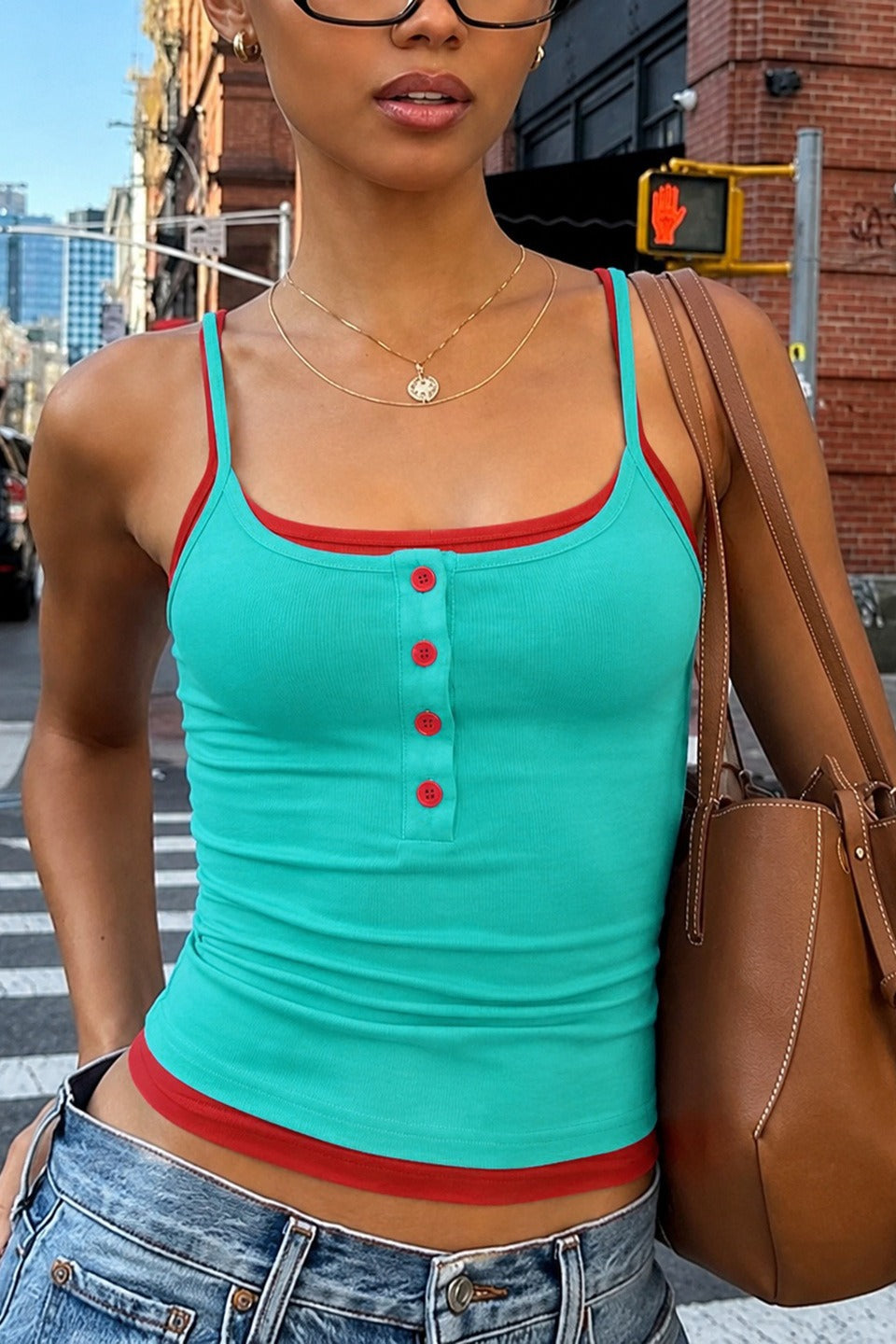 Colorblock Layered Cami Top Secondary image
