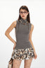Mock Neck Wide Shoulder Fitted Tank Top