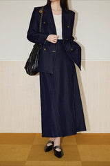 Vintage Inspired Twill Detail Blazer