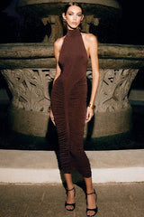 Halter Backless Ruched Birthday Dress