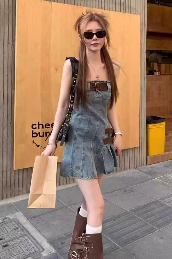 High Waist  Denim Dress Secondary image