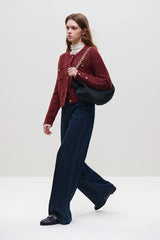 Blend Round Neck Knit Cardigan