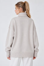 Basic Solid Knit Turtleneck Sweater