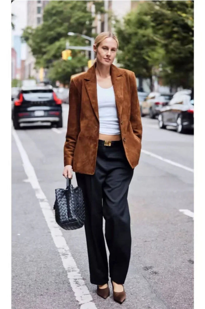 Suede Two-Button Casual Blazer Main image
