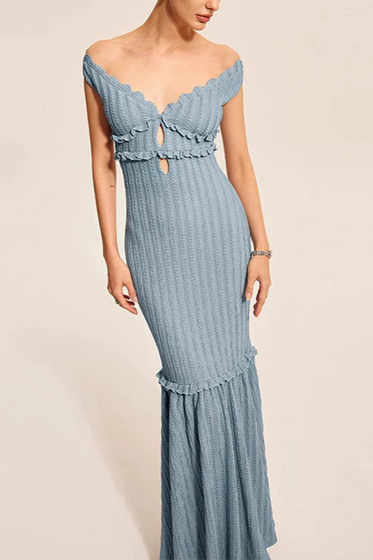 V-Neck Backless Fitted Knit Sweater Dress Secondary image