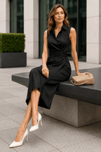 Asymmetric Sleeveless Slim Chic Work Dress
