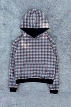 Reversible Plaid Colorblock Kangaroo Pocket Hoodie