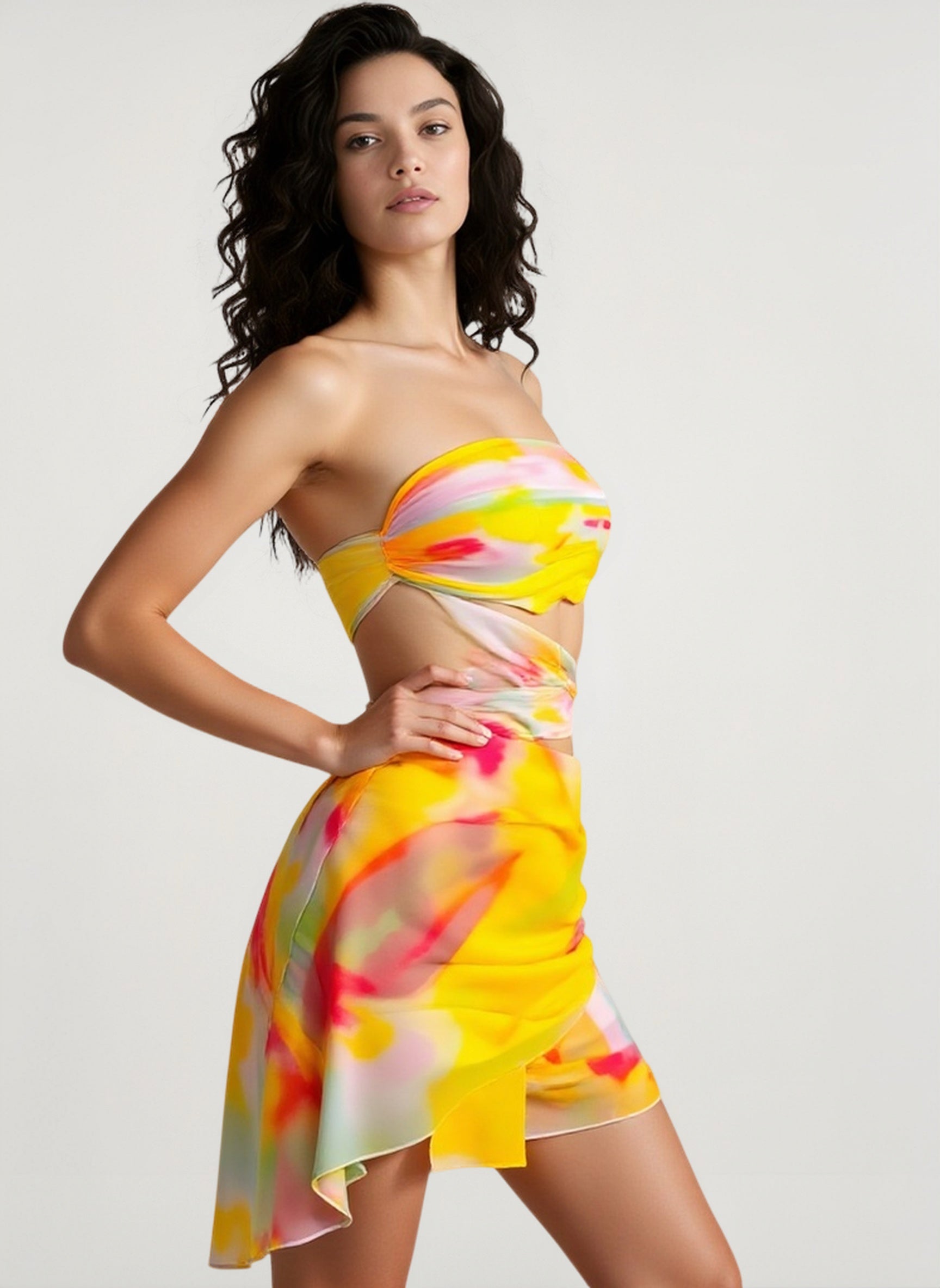 Floral Off Shoulder Cutout Vacation Dress Secondary image