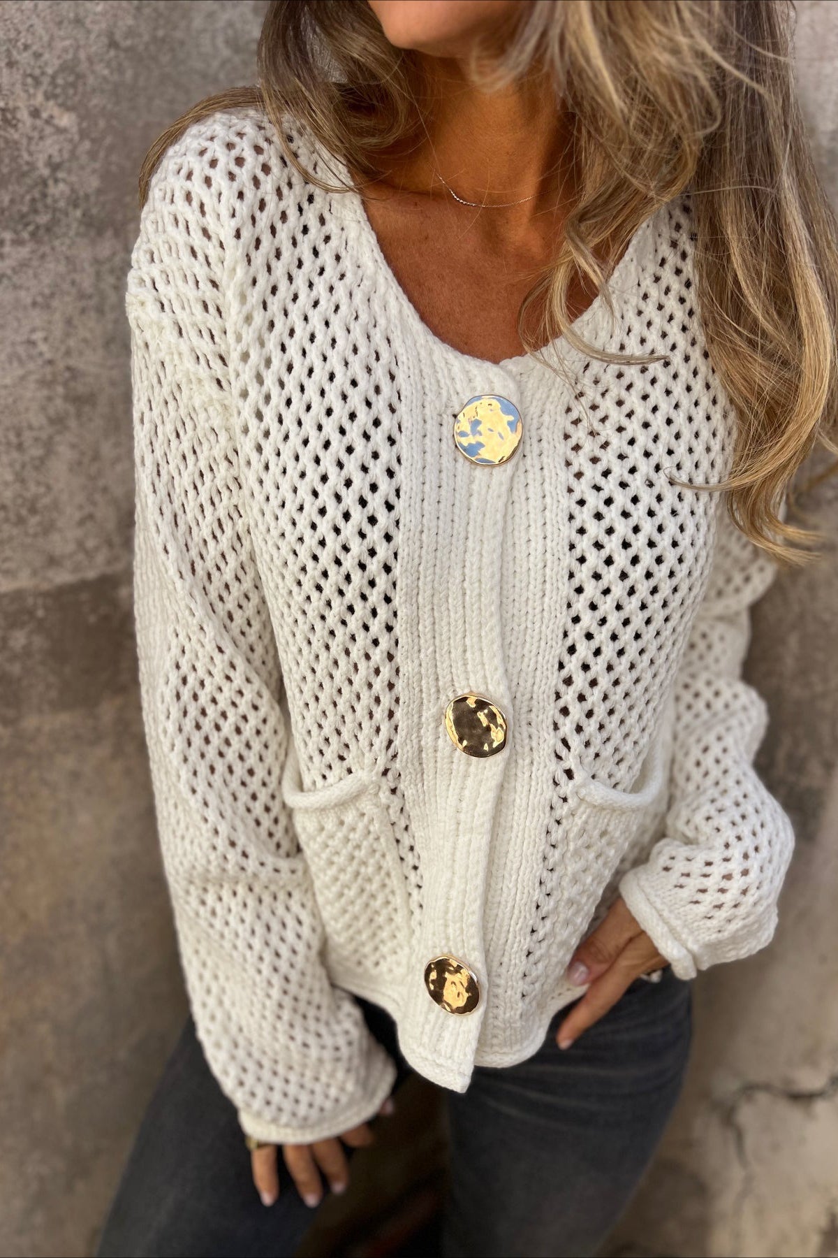 Chunky Knit Button Up Sweater Secondary image