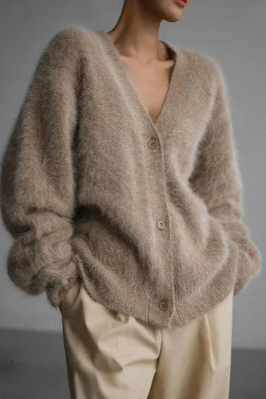 Oversized V-Neck Knit Cardigan Main image