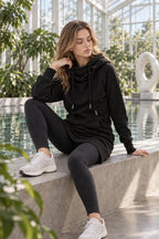 Hooded Sweatshirt with Zipper Pocket and Drawstring