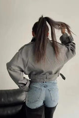 Washed Patchwork Slim Denim Jeans