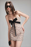 Rhinestone Embellished Bow Halter Mini Dress