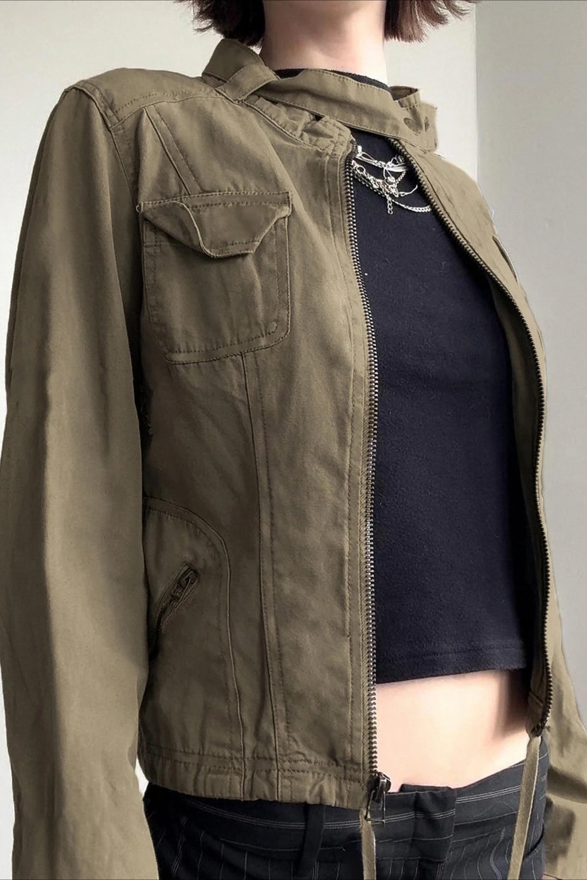 Vintage Drawstring Hem Street Jacket Secondary image