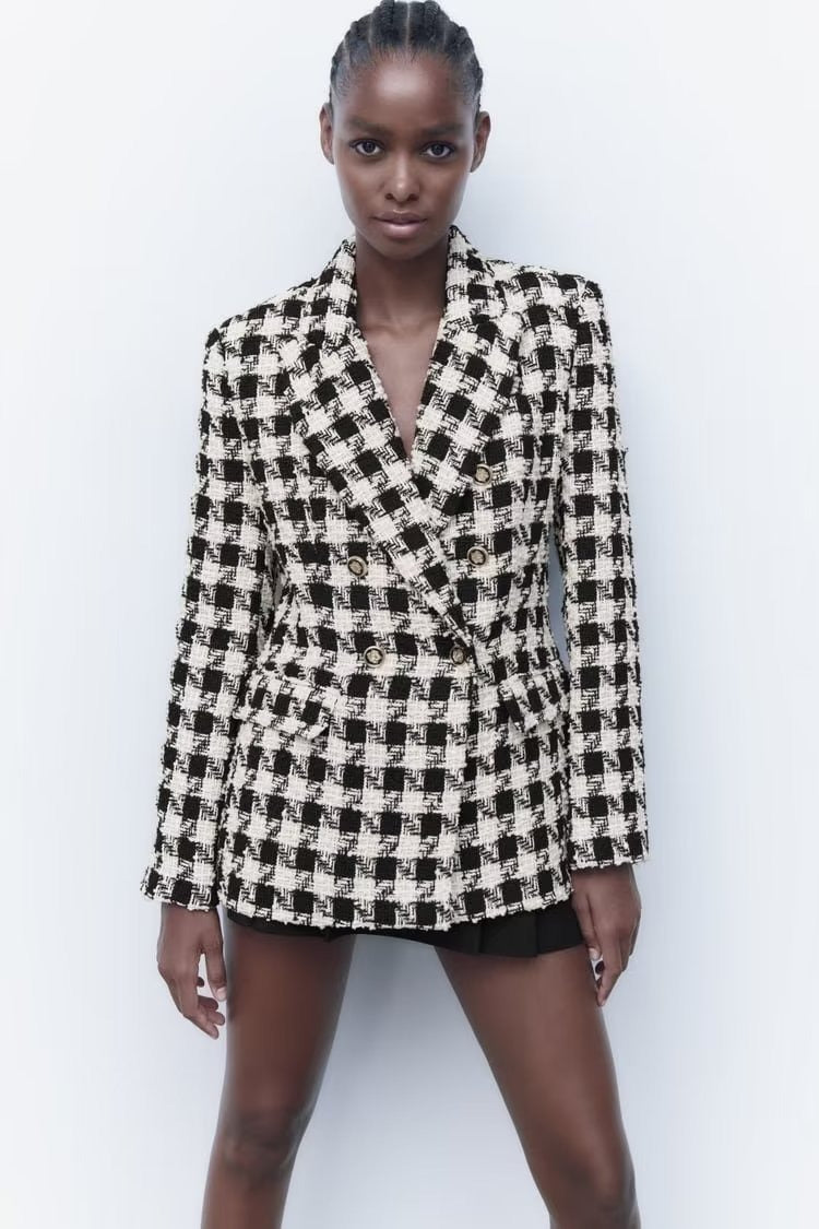Textured Houndstooth Winter Blazer Main image
