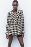 Textured Houndstooth Winter Blazer