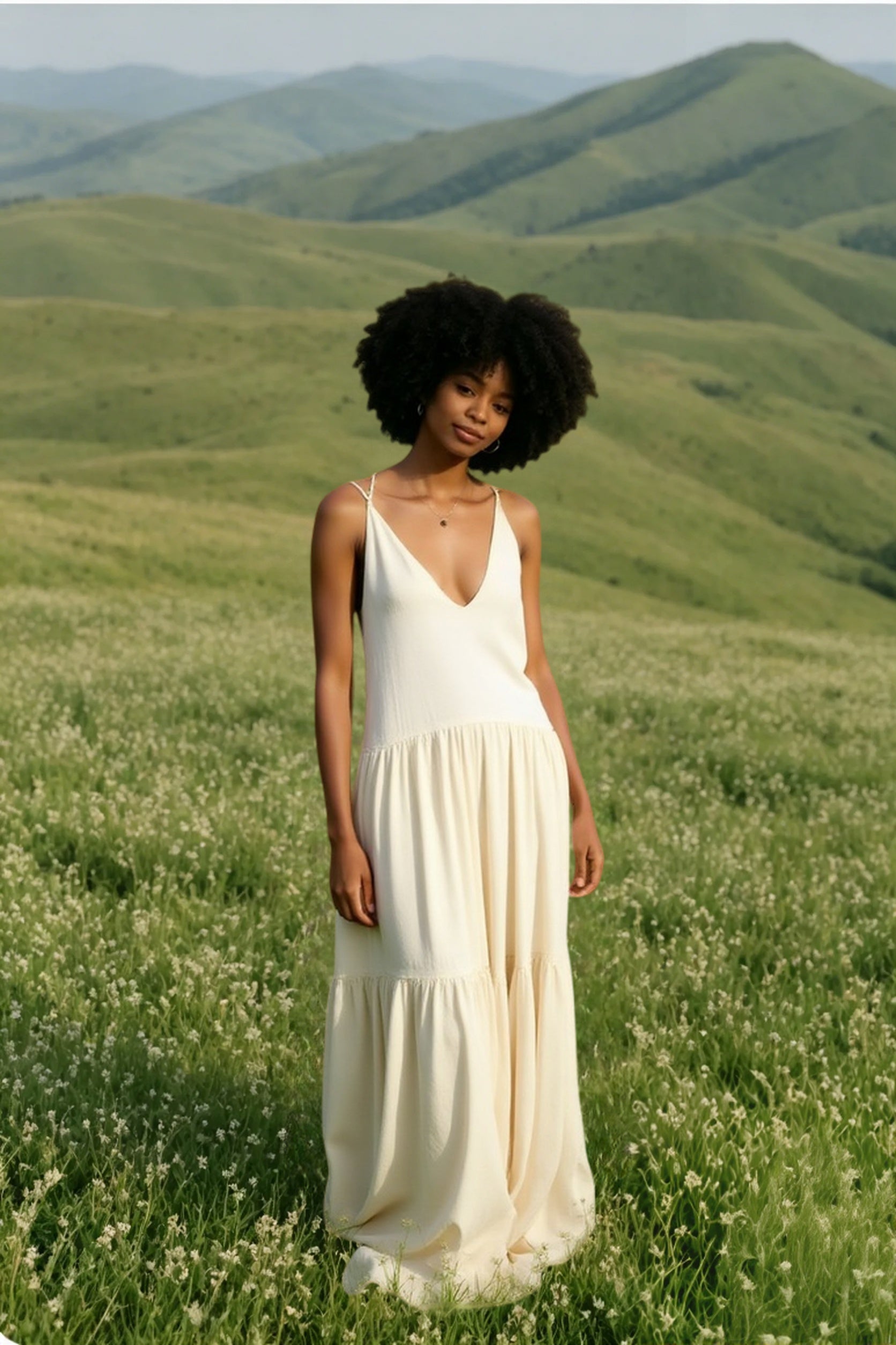 Solid Ruched Loose Tank Boho Dress Main image
