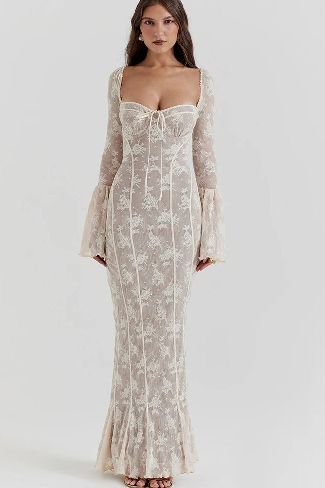 Square Collar Long Sleeve Maxi Dress Main image