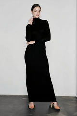 DressBetty - 2024 Elegant Spring Turtleneck Knitted Ribbed Sheath Midi Bodycon Dress