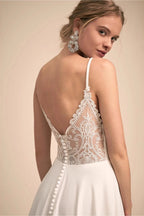 Plunging Lace Mermaid Wedding Dress