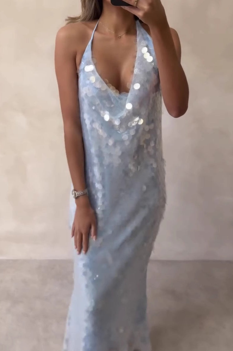 Backless Sequin Long Formal Sequin Dress Secondary image