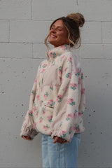 Printed Faux Shearling Coat