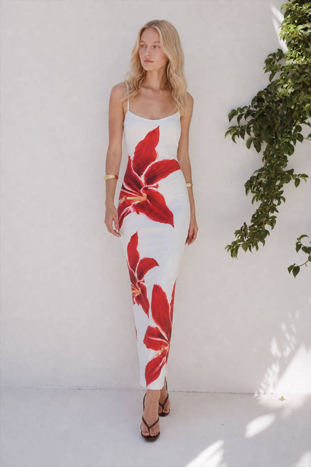 Chic Floral Strap Bodycon Vacation Dress