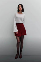 High Waist A Line Slit Skirt
