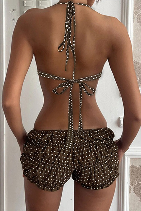 Ruched Polka Dot Bikini Set Secondary image