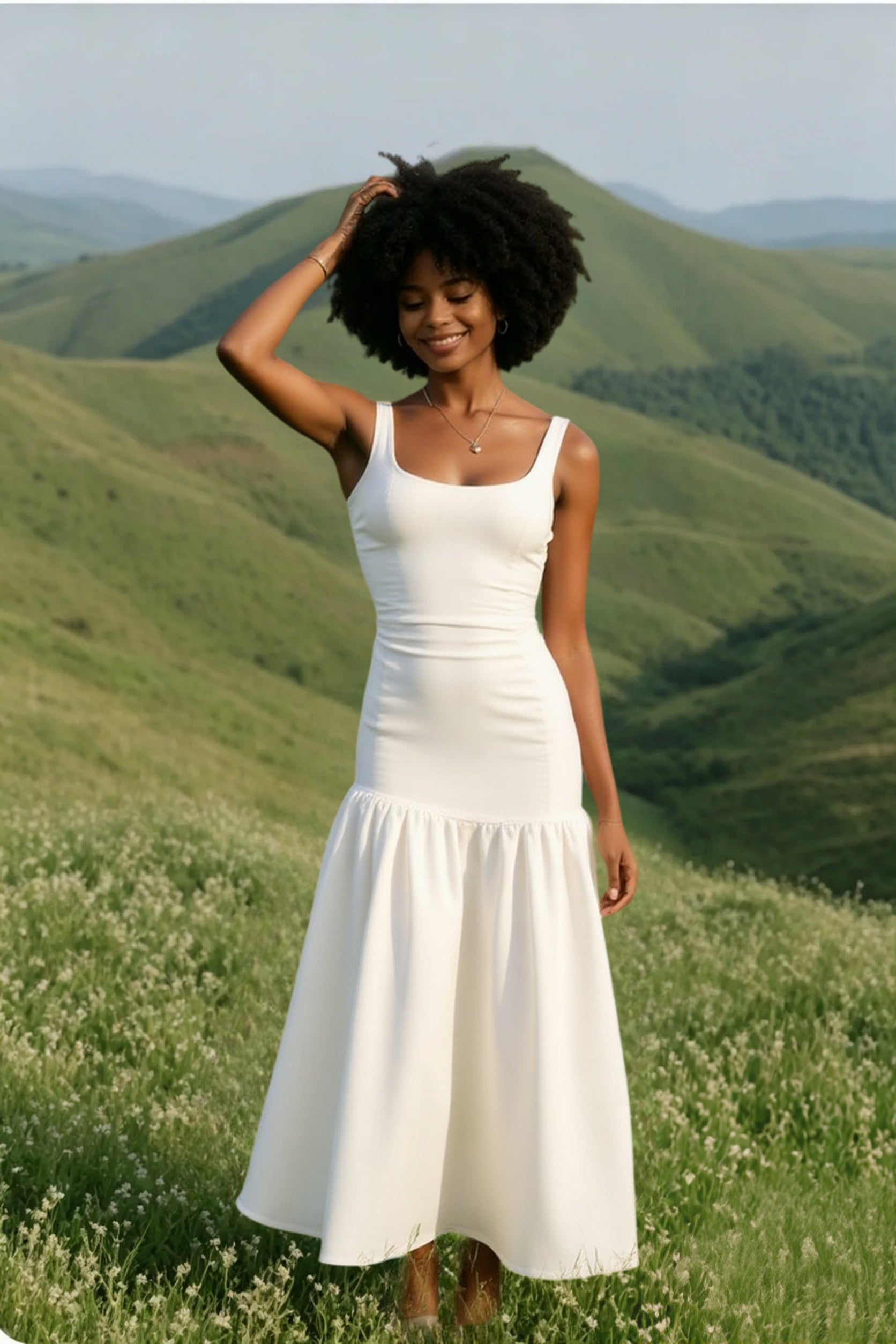 Vintage Sleeveless Square Neck Ruched Cocktail Dress Main image