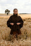 Button Up Stand Collar Cape Coat