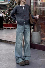 Vintage Loose Fit Round Neck Knit Sweater