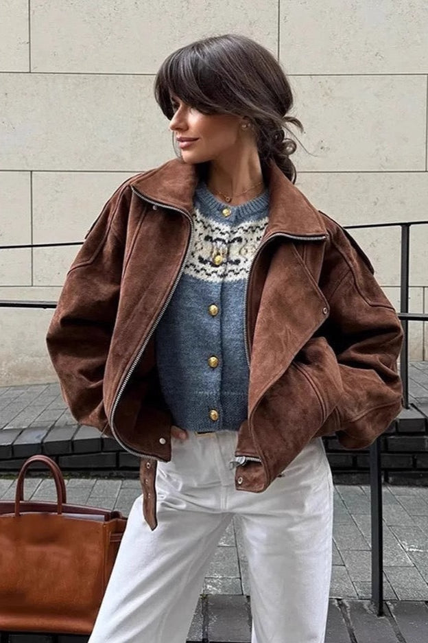 Mocha Brown Relaxed Fit Jacket Main image