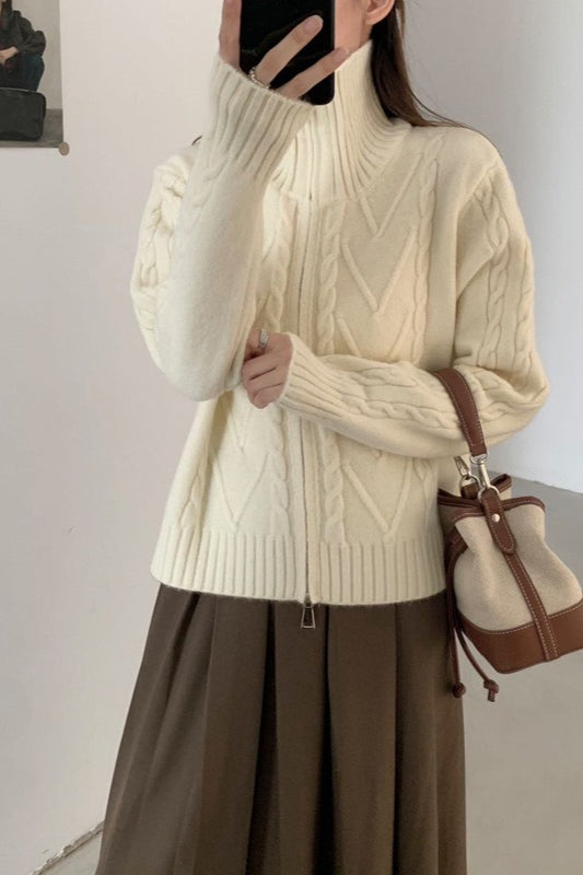 Turtleneck Cable Knit Sweater Secondary image