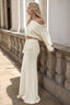 Ribbed Knit Off Shoulder Maxi Skirt Set