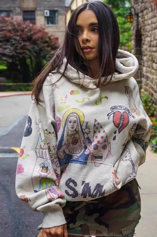 Vintage Cartoon Graffiti Hoodie Main image