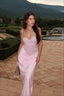 Lace Bodice Satin Corset Maxi Dress