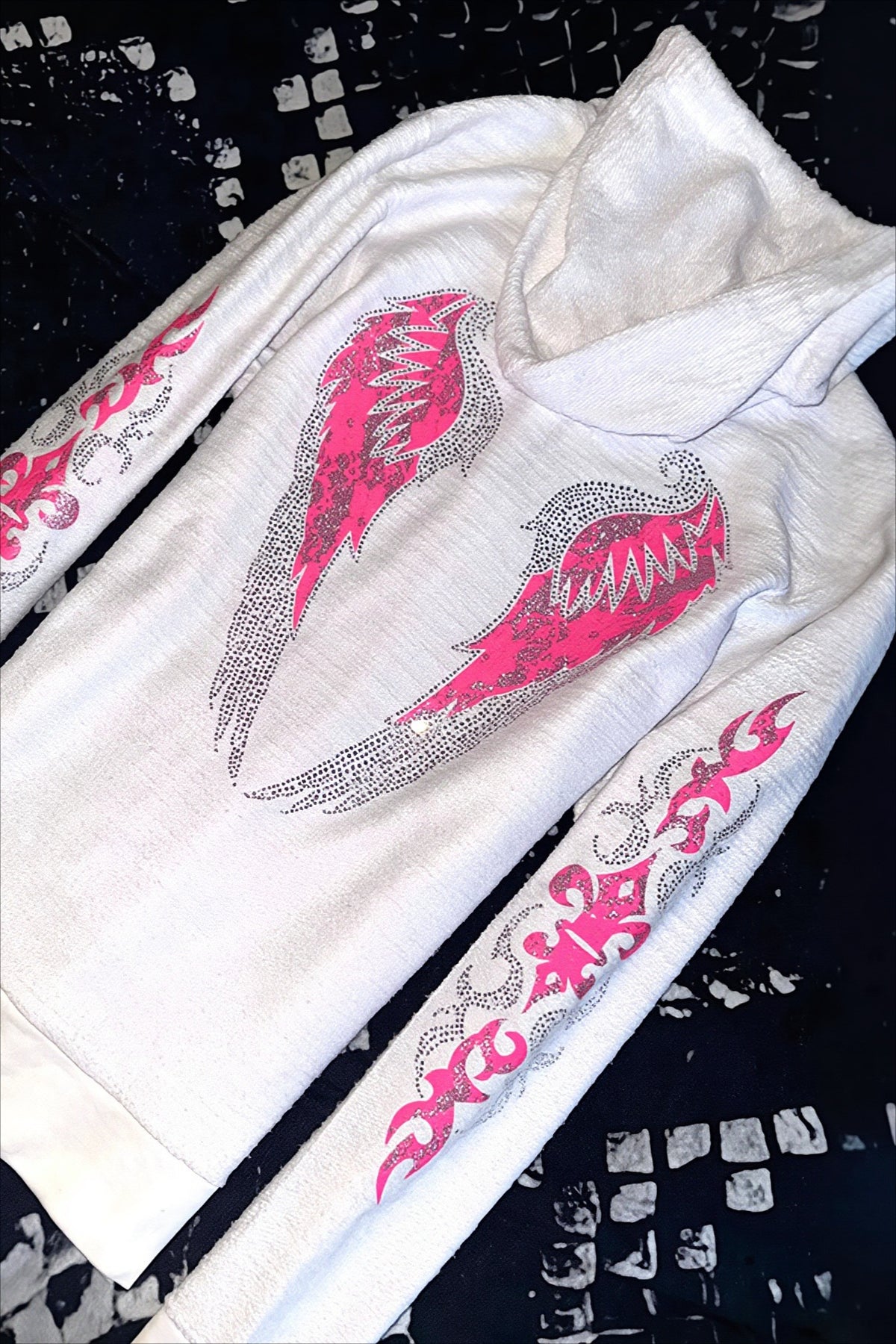 Rhinestone Tribal Graphic Zip Up Hoodie