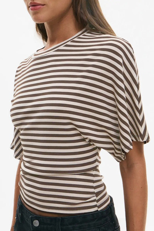 Striped Crew Neck Slim Fit Short Sleeve Tee